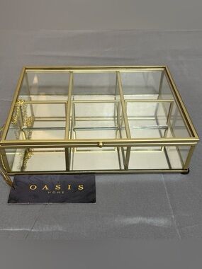 Oasis Home Glass & Mirror Jewelry Display Box 7.9 X 6.1 X 2 IN